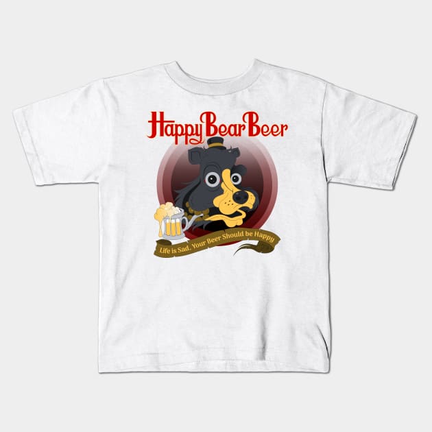 BEER BEAR Kids T-Shirt by roombirth
